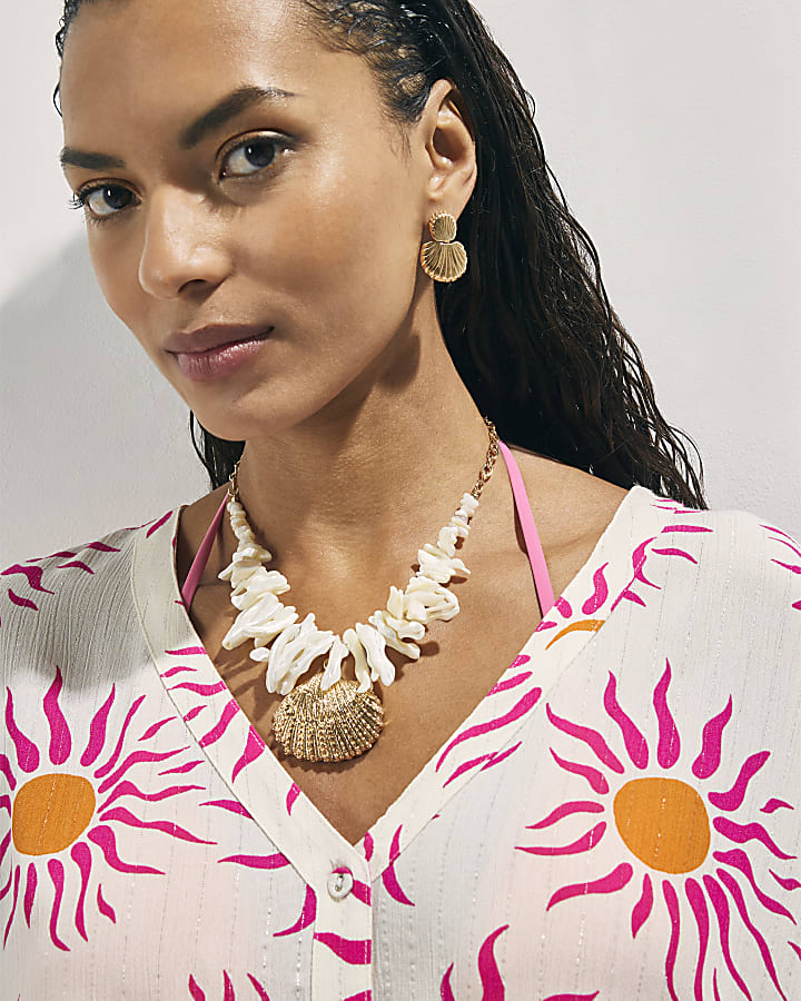 White Shell And Shard Necklace