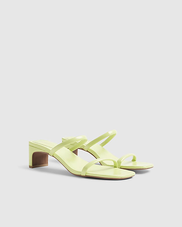 Green Croc Print Mule Sandals