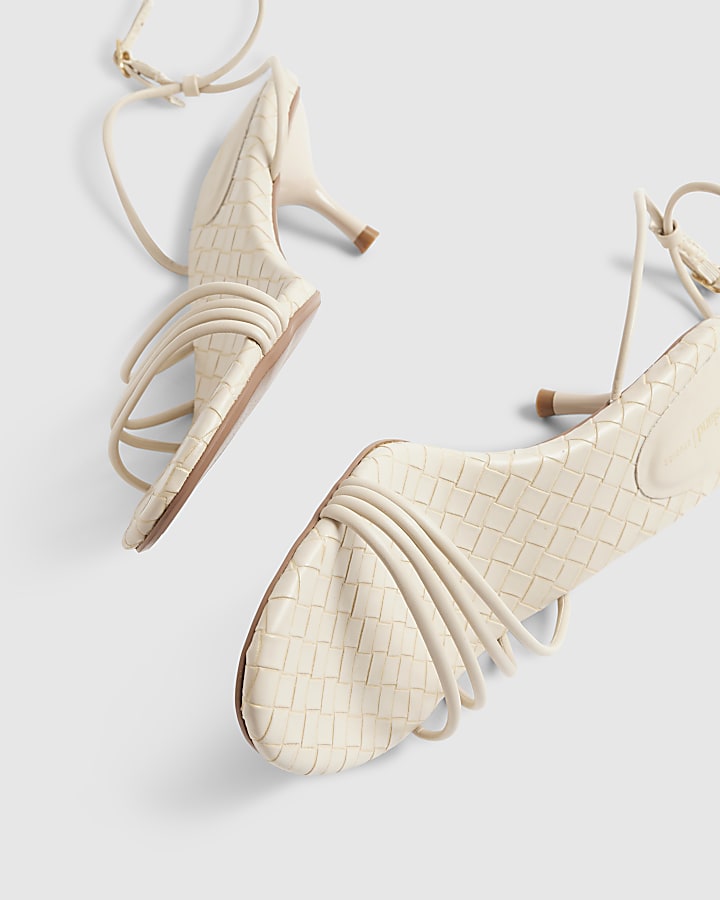 Blue Perspex Flower Heeled Mules
