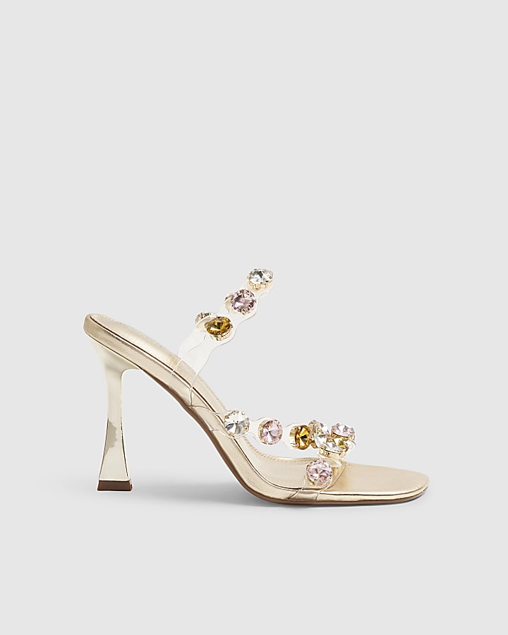 Gold Gem Perspex Slingback Heels