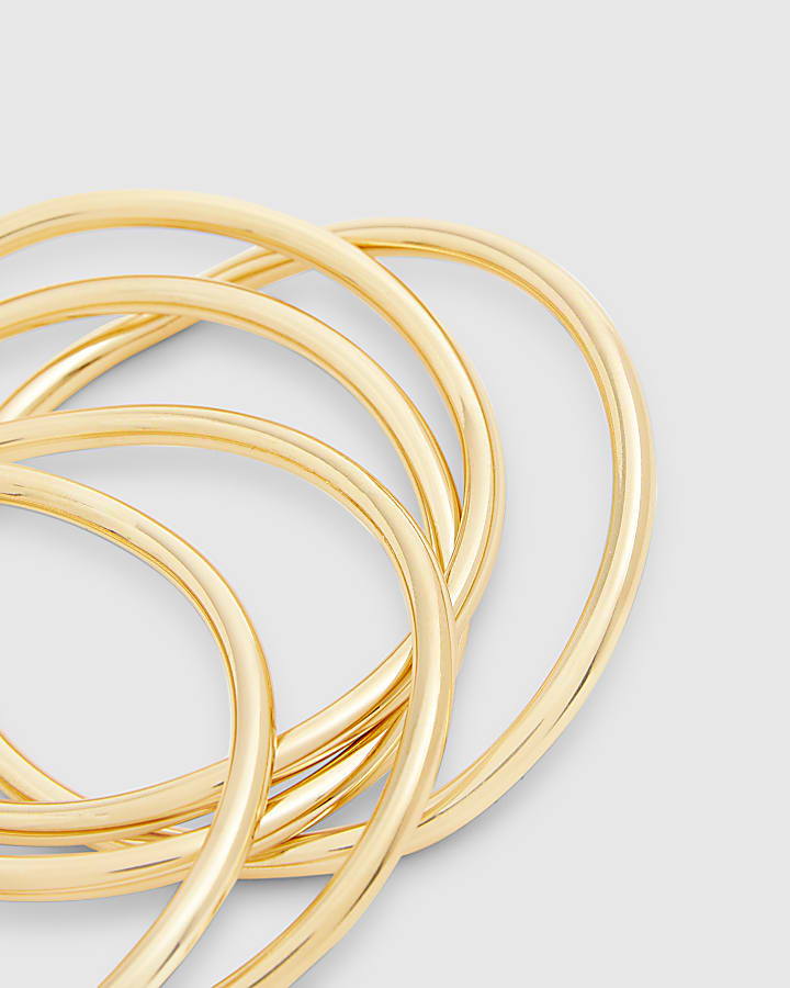 Gold Wave Bangle Stack