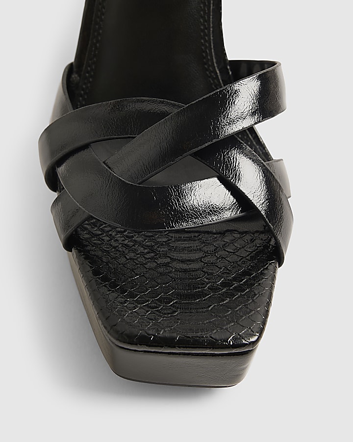 Black Twisted Heeled Sandals