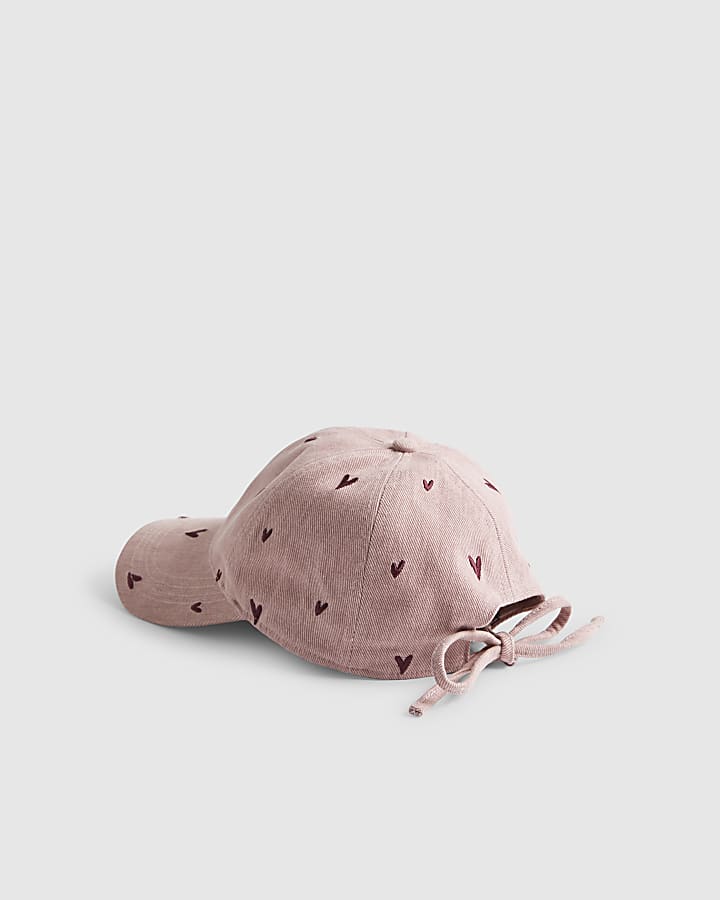 Pink Heart Embroidered Cap