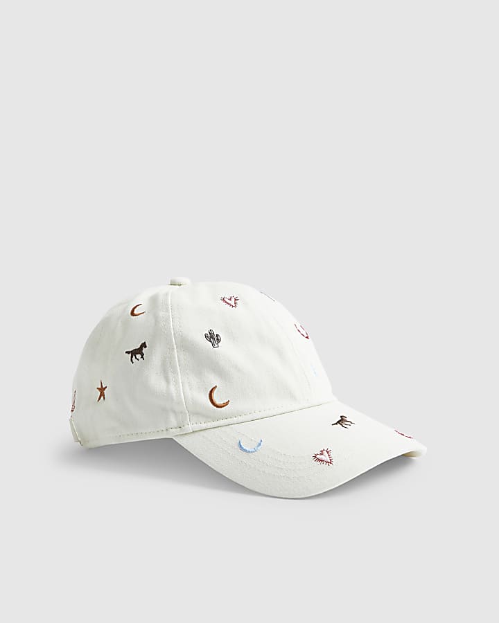 Cream Rodeo Embroidered Cap