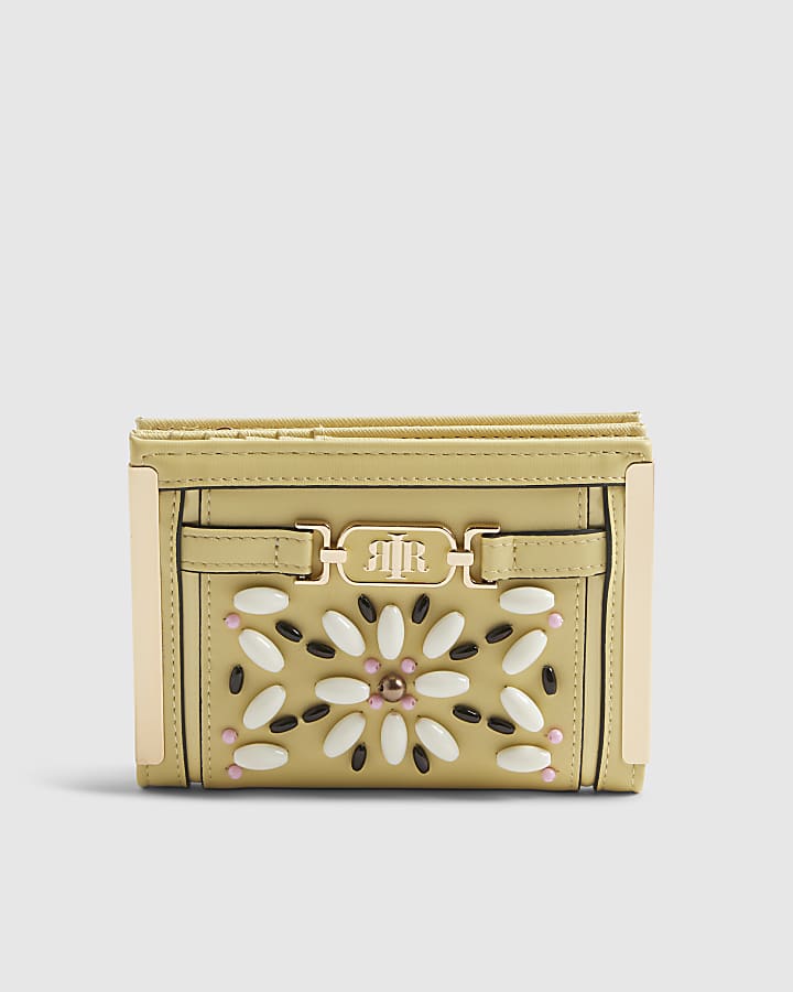 Yellow Beaded Flower Purse