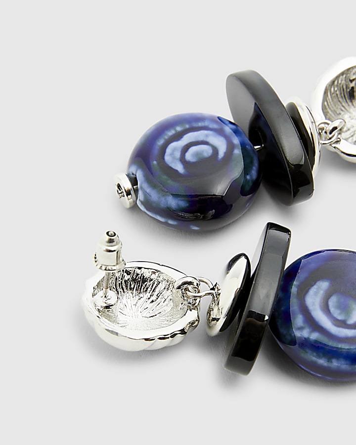 Silver Bead Drop Earrings