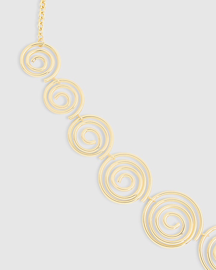 Gold swirl chain belt
