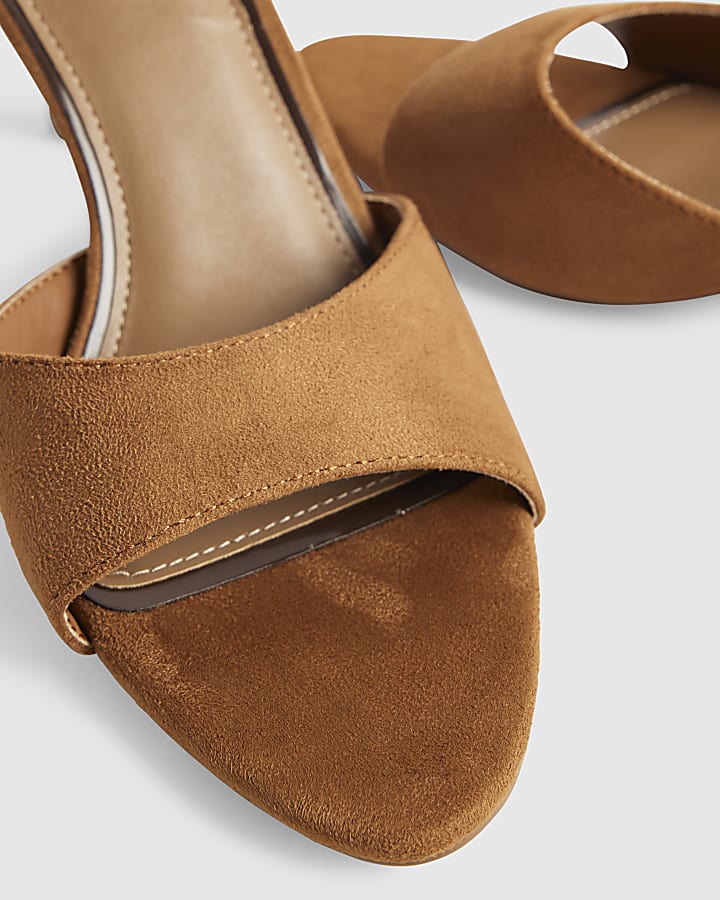 Brown Mule Heeled Sandals