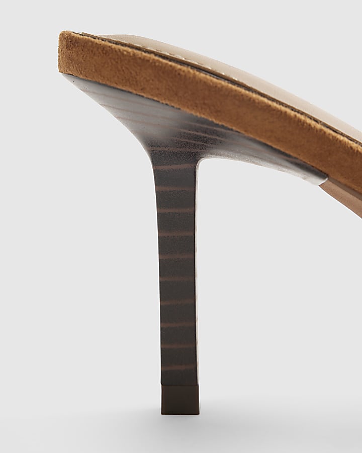 Brown Mule Heeled Sandals