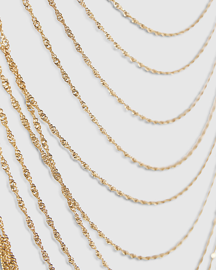 Gold Multi Layered Body Chain