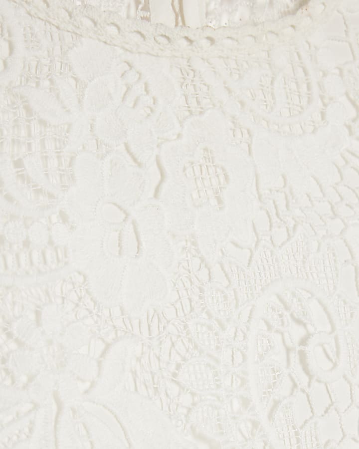Cream Lace Sleeveless Top