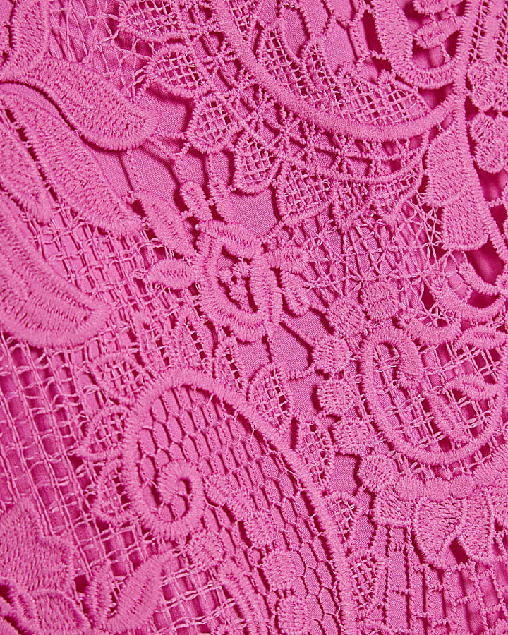 Pink Lace Sleeveless Top