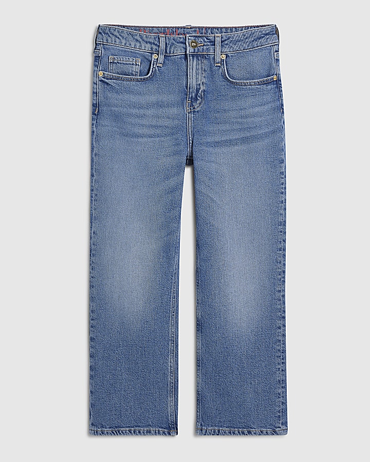 Petite Blue Cropped Flared Jeans