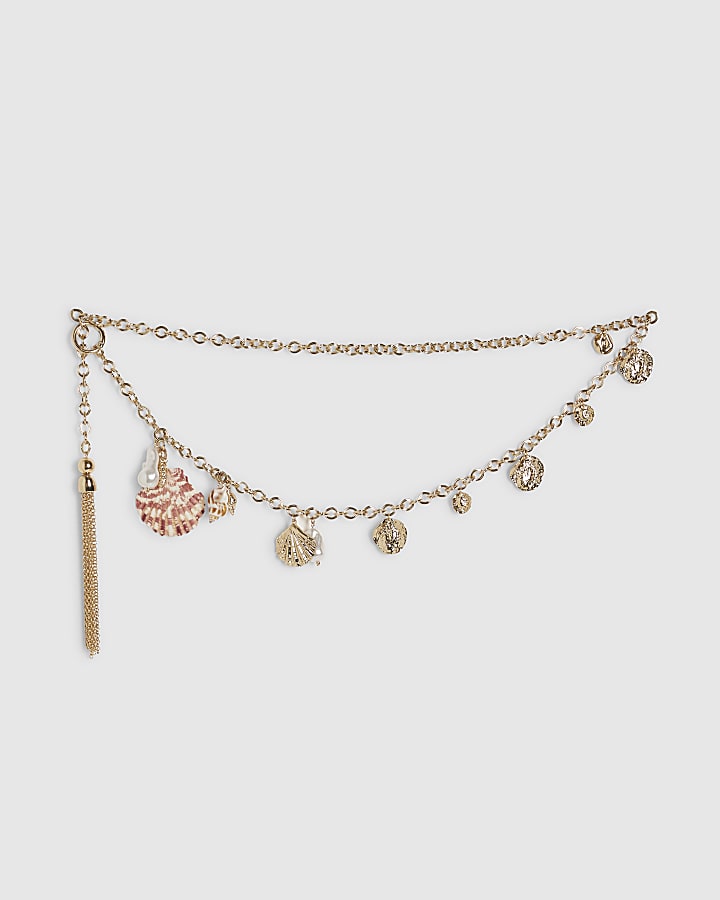 Gold Shell Coin Chain Belt