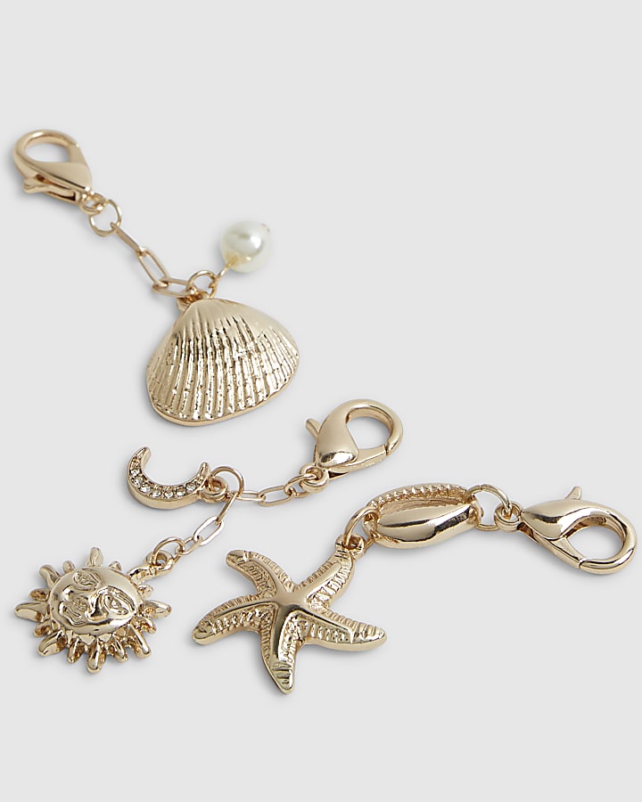Gold Shell Bikini Charms 4 pack