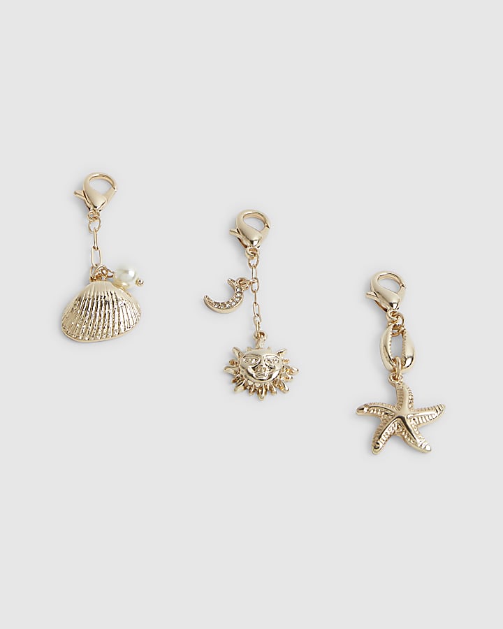 Gold Shell Bikini Charms 4 pack