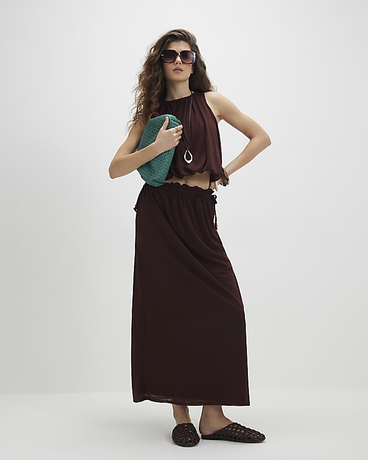 Brown Maxi Skirt