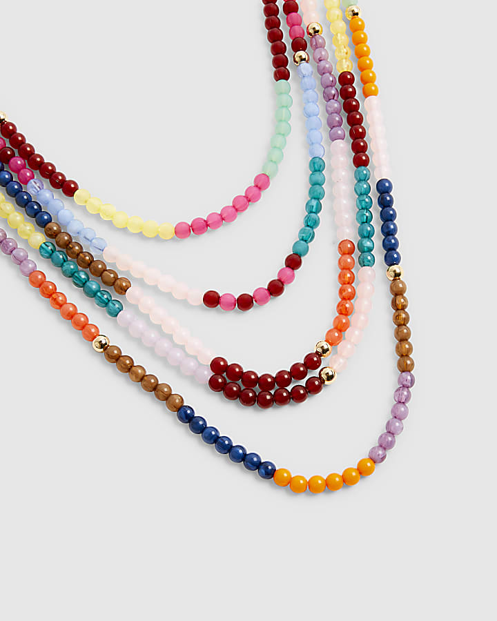 Multi Colour beaded layered necklace