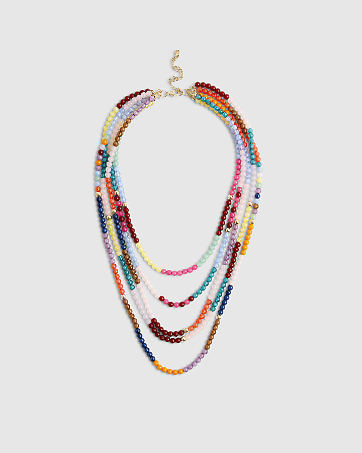 Multi Colour beaded layered necklace