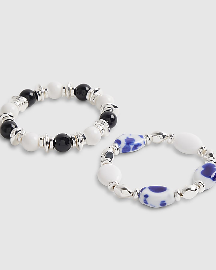 Multi Colour 2 Pack Stretch Bracelets