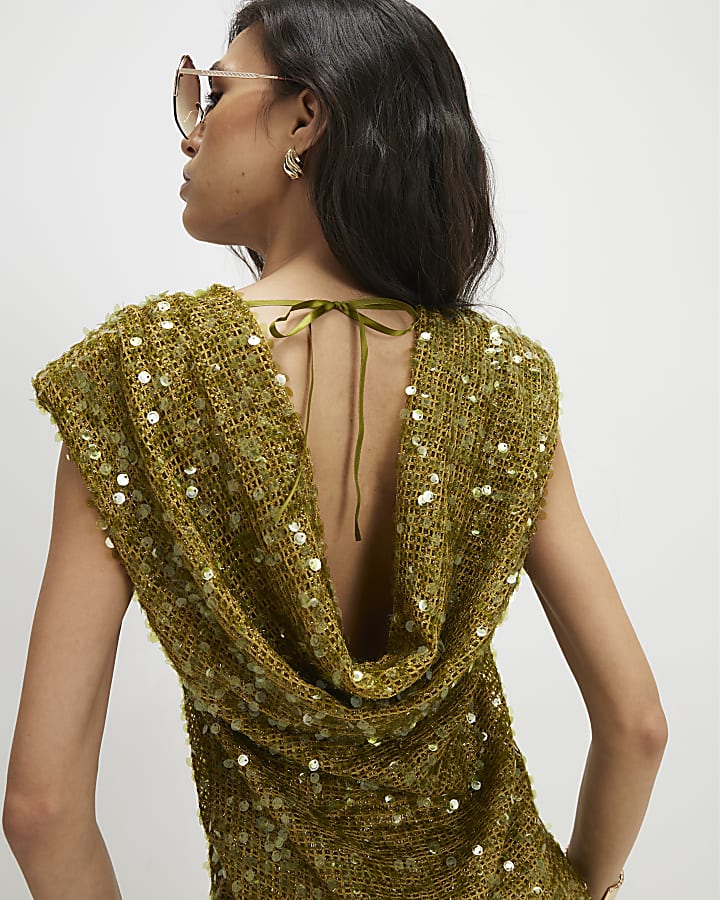 Green Sequin Mini Dress