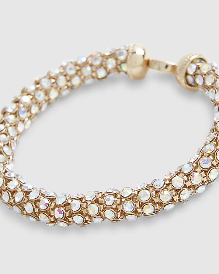 Gold Diamante Stretch Bracelet