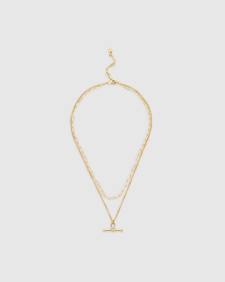 Gold Layered T-bar Necklace