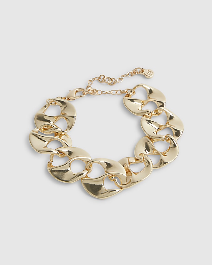 Gold chain link bracelet
