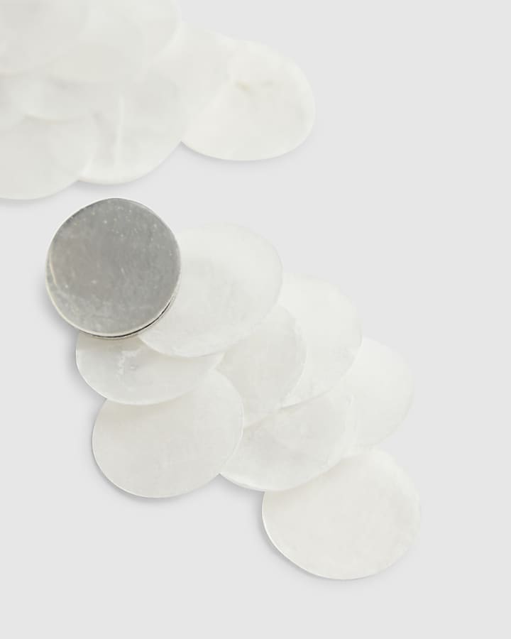 White Shell Stud Earrings