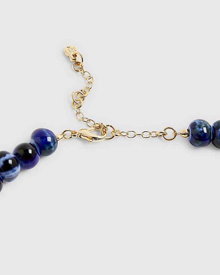 Blue Beaded Shell Necklace