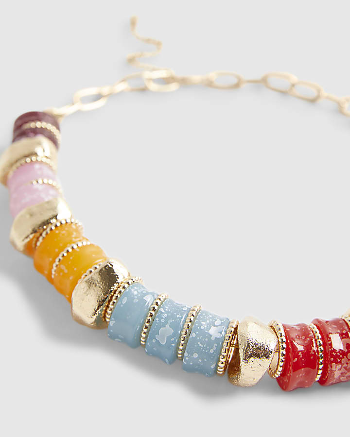 Gold Beaded Chunky Necklace