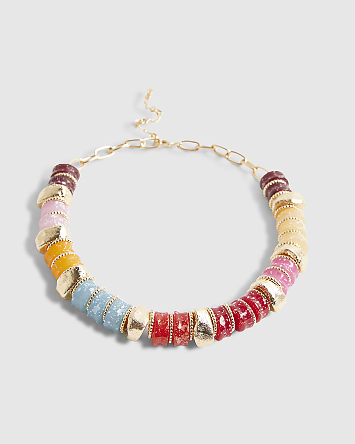 Gold Beaded Chunky Necklace