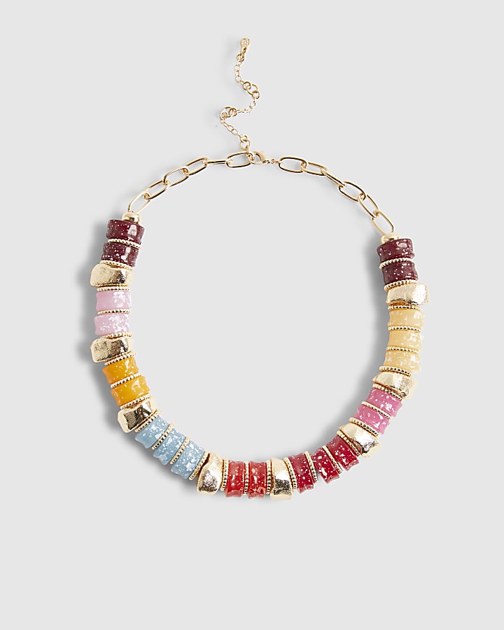 Gold Beaded Chunky Necklace