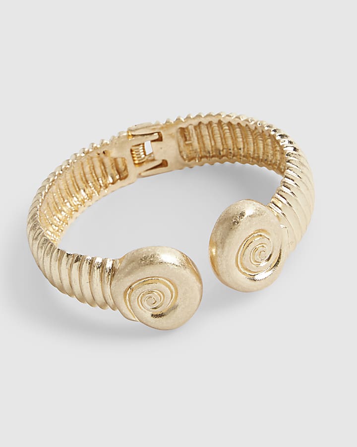 Gold Swirl Hinge Bangle