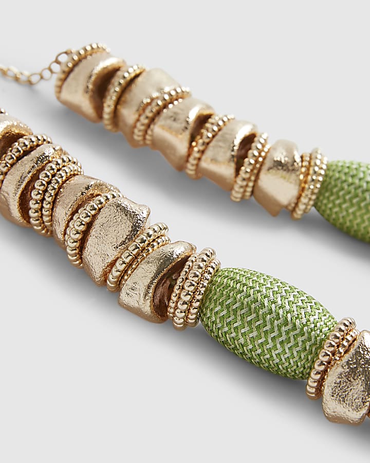 Green Thread Beaded Necklace
