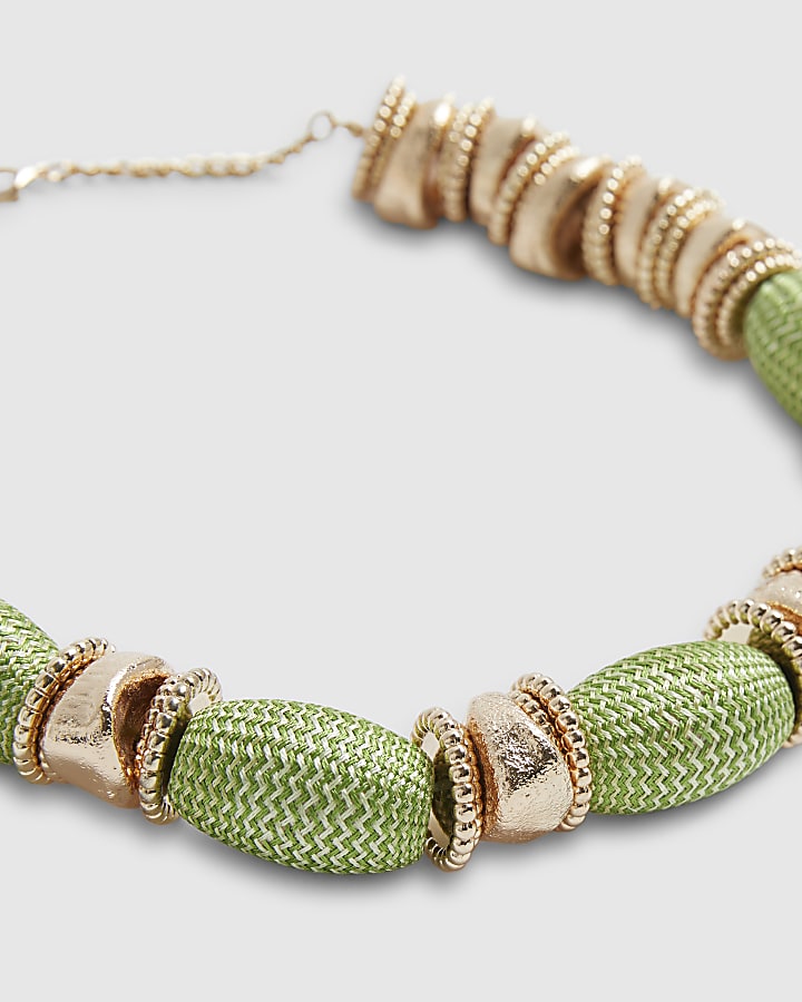 Green Thread Beaded Necklace