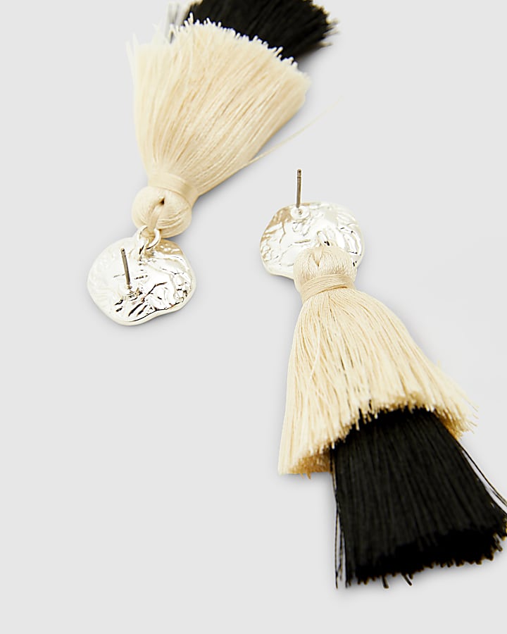 Black Tassel Drop Earrings