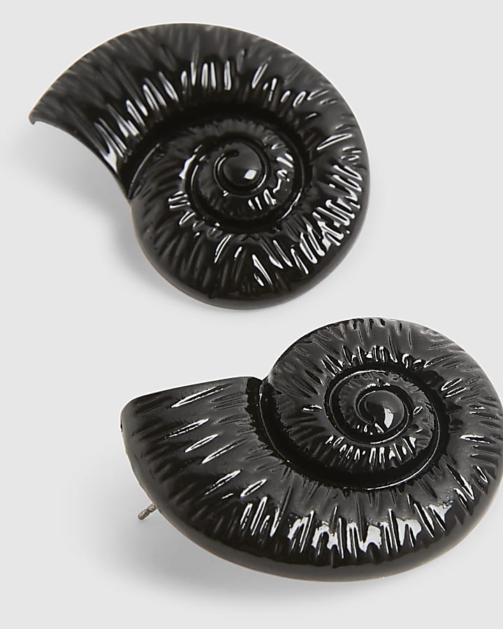Black Ammonite Shell Earrings