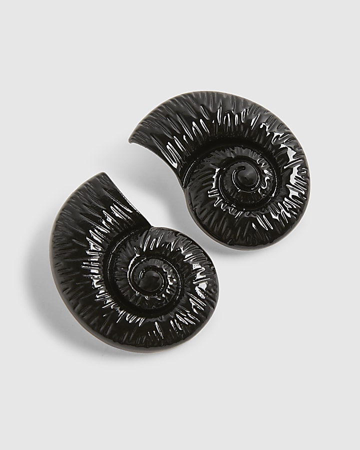 Black Ammonite Shell Earrings