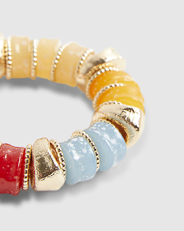 Pink Beaded Stretch Bracelet