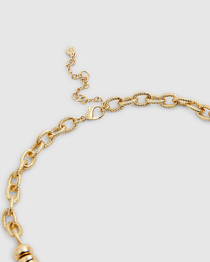 Gold coin collar necklace