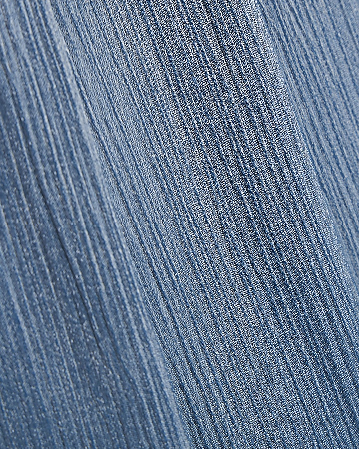 Blue Shimmer Balloon Leg Trousers