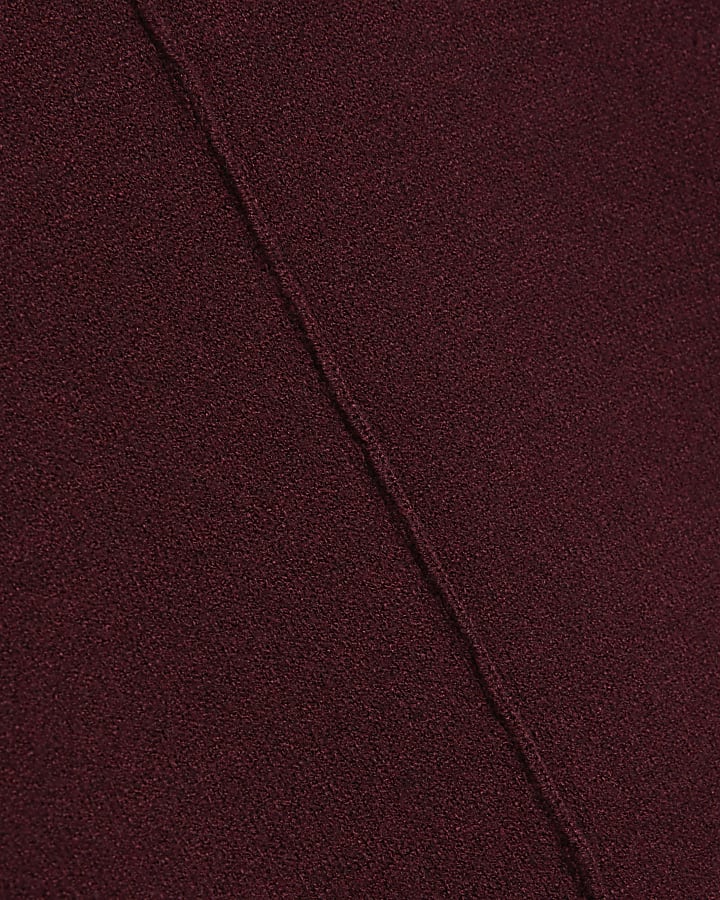 Red Oversized Knitted High Neck Top