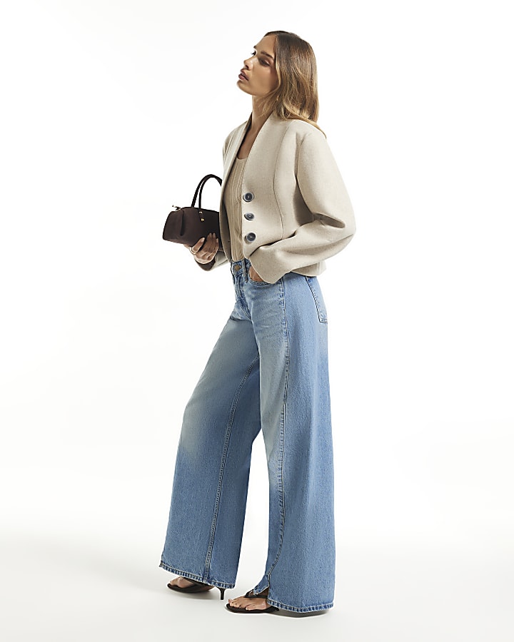 Cream Button Front Jacket