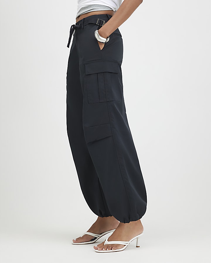 Navy Multi Pocket Utility Cargo Trousers