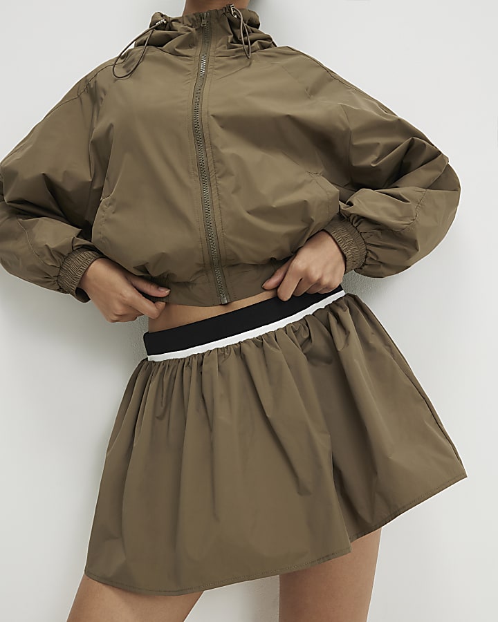 Khaki Nylon Skort