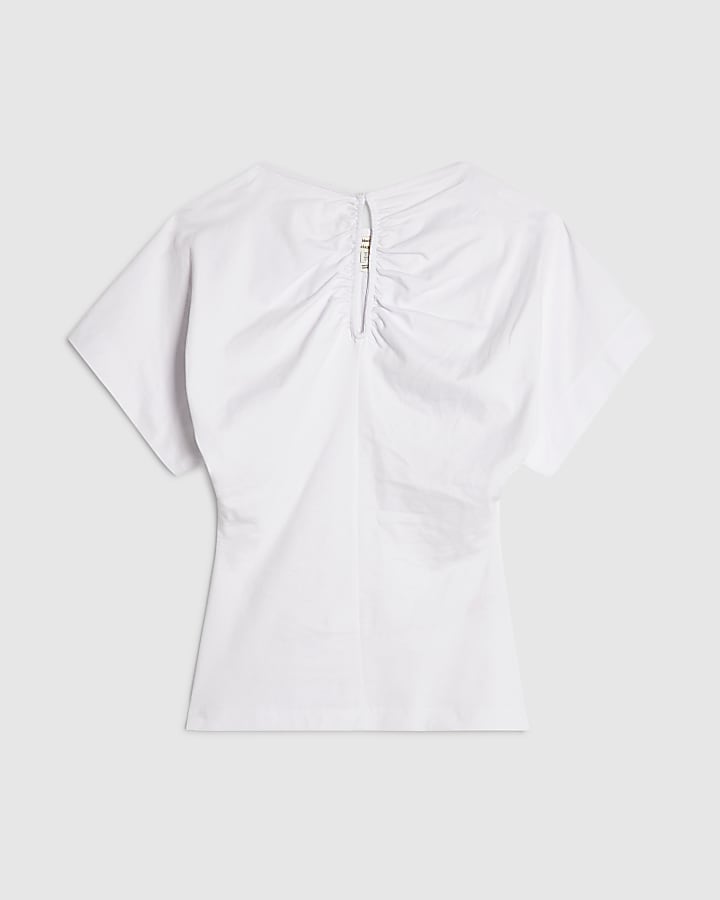 White Angel Sleeve Cut Out T-Shirt