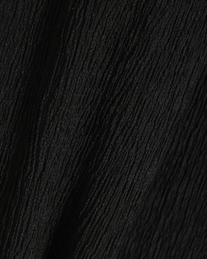 Black Pull On Textured Culottes