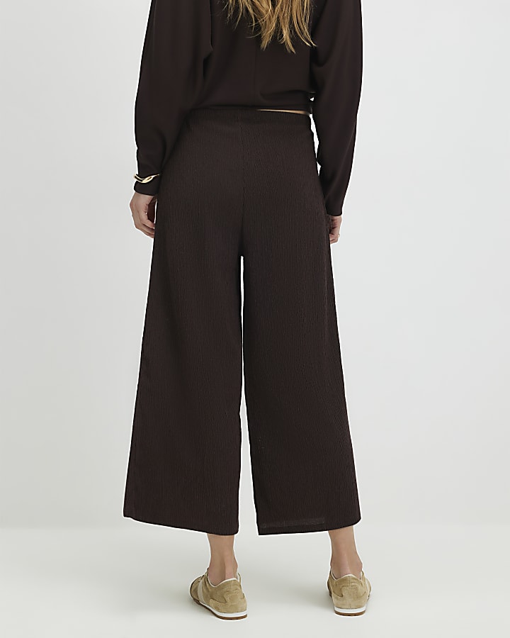 Brown Textured Culottes