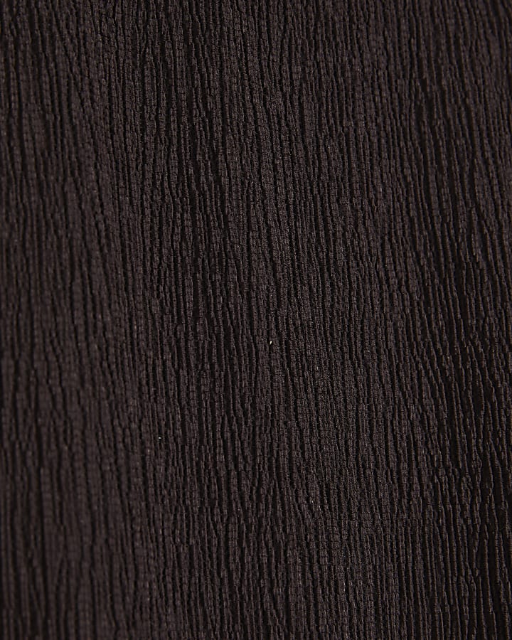 Petite Brown Pull On Textured Culottes